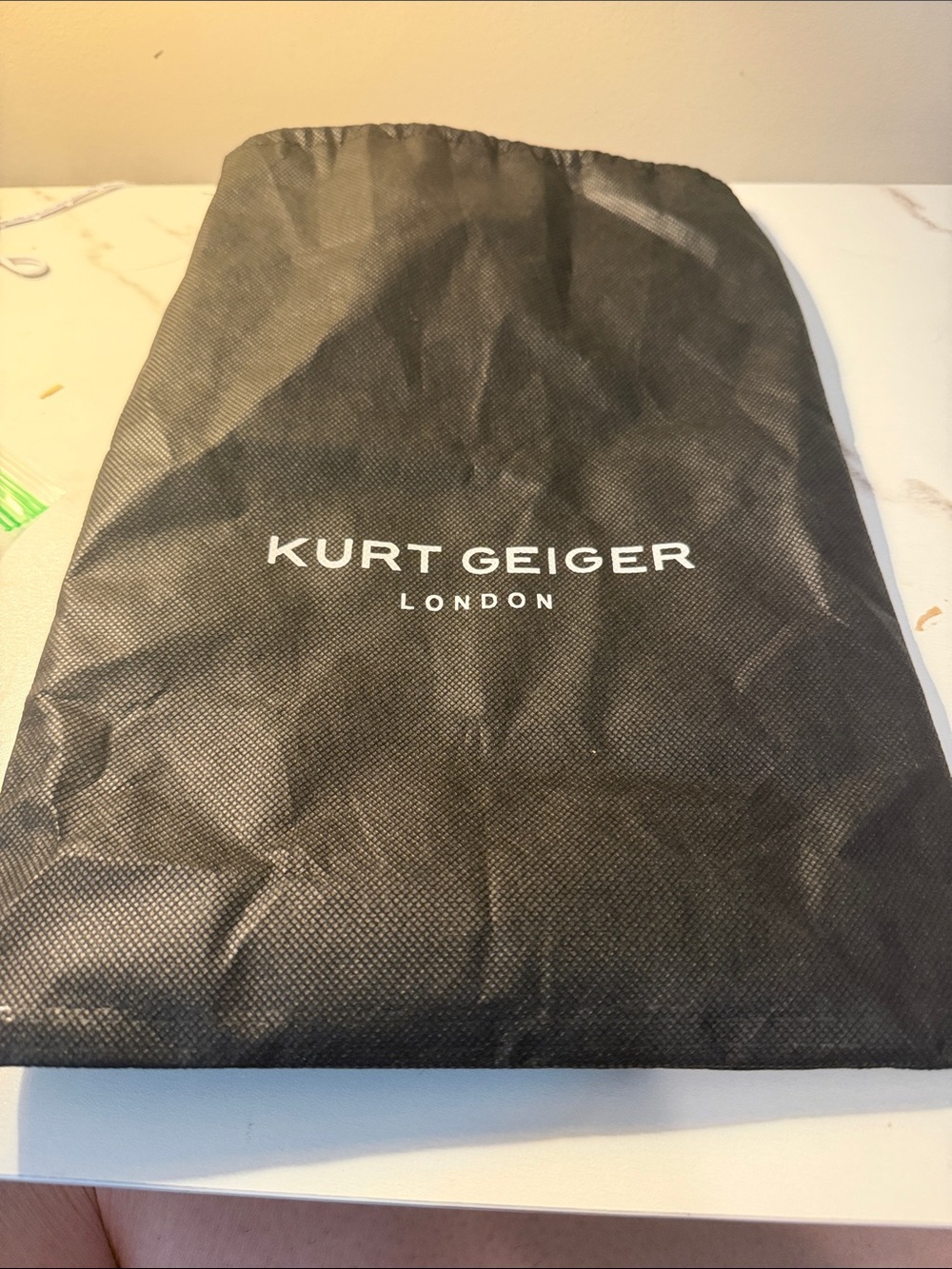 Kurt Geiger Black Bag Dust Sleeve with Logo